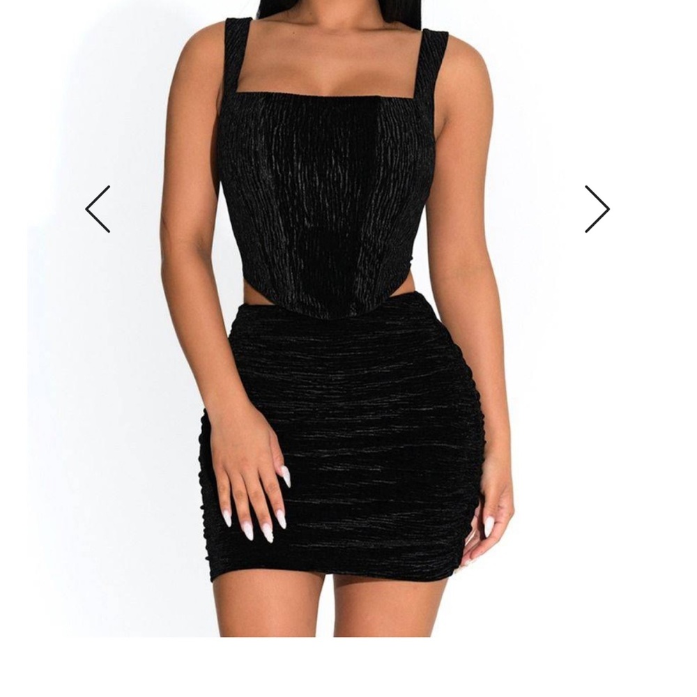 naked wardrobe black velvet bustier top